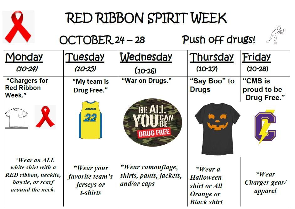 Red Ribbon Week for October 24th to 28th Crestview Middle School